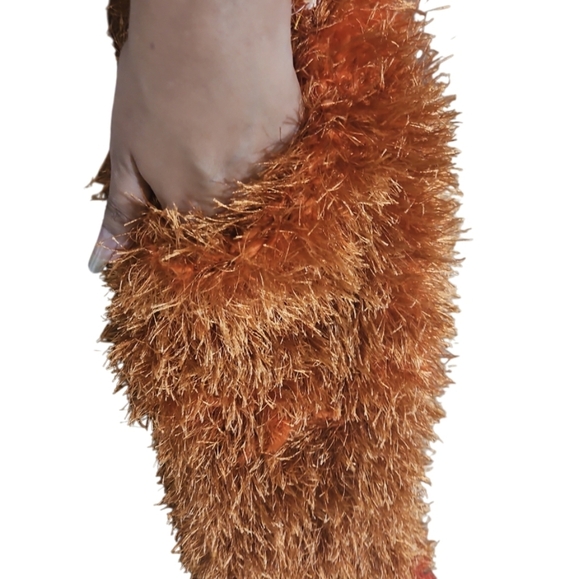 Hand Crafted Eyelash yarn Furry Knit Scarf Rainbow faux Fur LGBTQA+ Boa Scarf - Picture 12 of 17